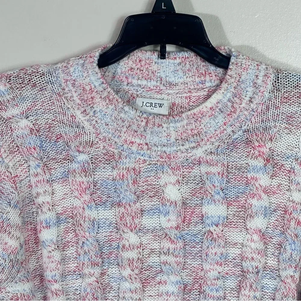 J. Crew Women's Pink and White Knit Sweater